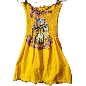 Vintage Yellow Graphic Dress. Jimmy Hendrix. Great Condition.HTF. Y2K. Festival